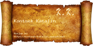 Kontsek Katalin névjegykártya